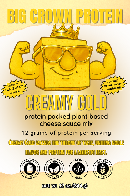 Creamy Gold - Vegan Protein Cheese Sauce Mix - Just Add, Water, Lemon, and Blend!