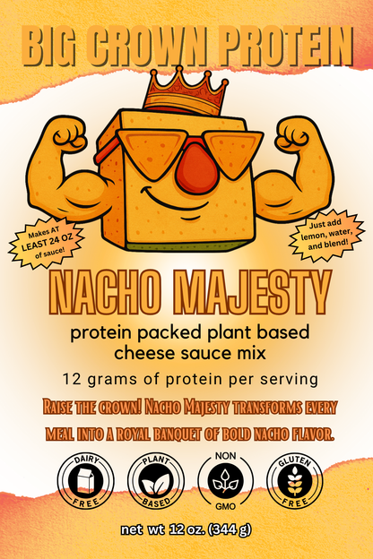 Nacho Majesty - Vegan Protein Cheese Sauce Mix - Just Add, Water, Lemon, and Blend!